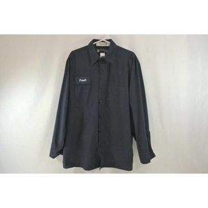 Garage Mechanic Work Shirt w  Frank Name Patch Mens Large UniWeave